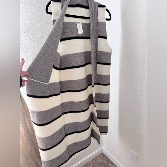 Anthropologie Pencey Longline Striped Sweater Vest - Picture 2 of 6